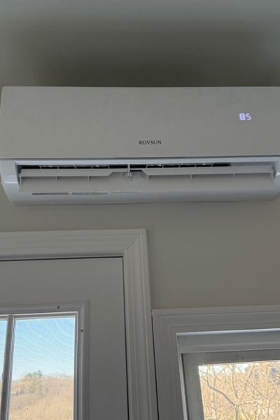 Wall-mounted white mini-split air conditioner