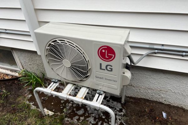 LG outdoor air conditioning unit on stand LG outdoor air conditioning unit on stand
